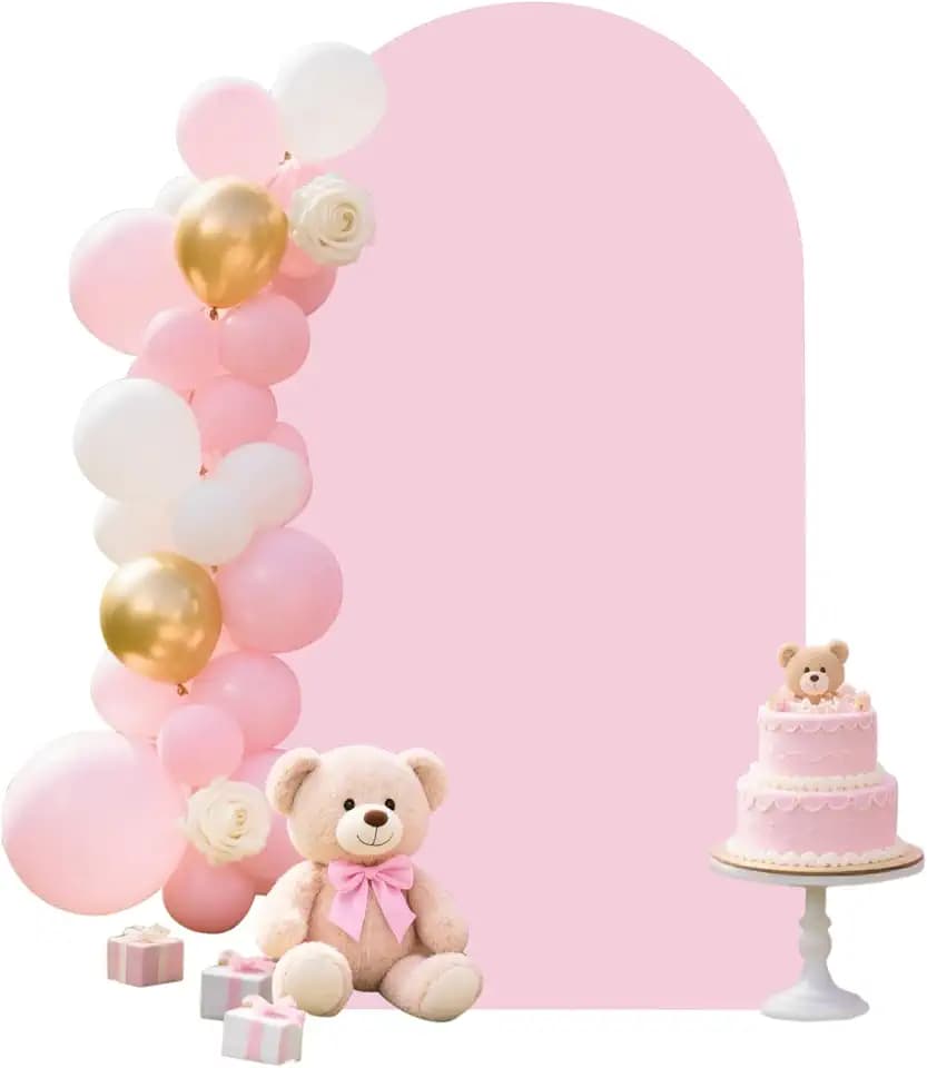 Light Pink Arch Backdrop Spandex Cover for 7.2ft Stand Frame Arch Covers Stretchy Backdrop Fabric for Wedding Bridal Shower Birthday Parties Decor Event Decorations