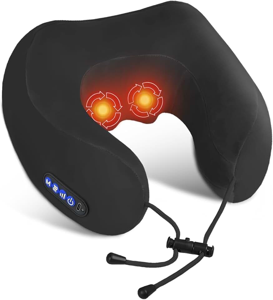 Nackenmassagekissen, Nackenmassagegerät mit verstellbarer Wärme & Vibration