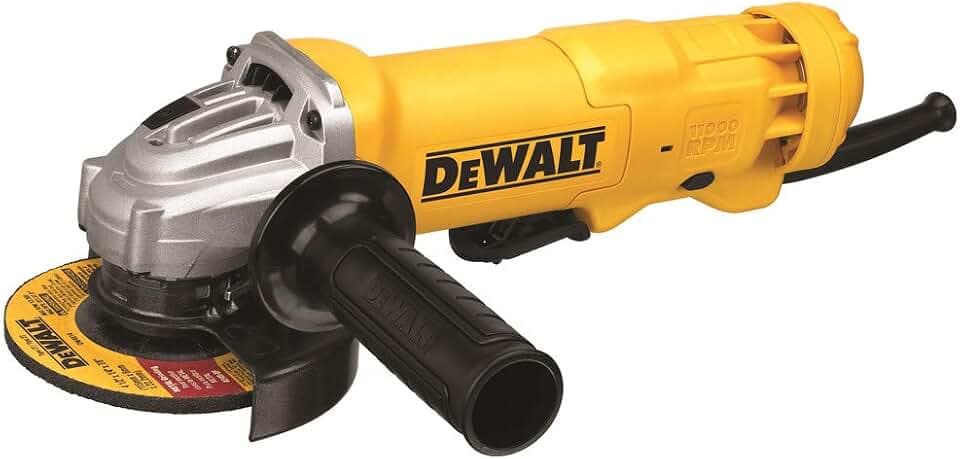 DEWALT Angle Grinder, 4-1/2 in., 11 Amp, 11,000 RPM, Dust Ejection System, Electric Grinder Tool with Abrasive Wheel Included (DWE402W)