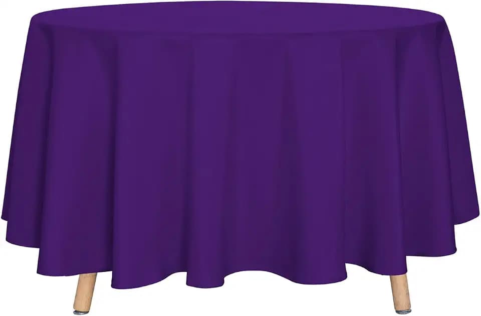 sancua 90 Inch Round Tablecloth, Purple