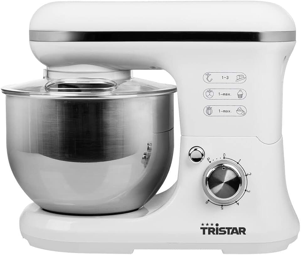 Tristar Küchenmaschine, 5 L Edelstahlschüssel, 1200 W, Planetenrührwerk