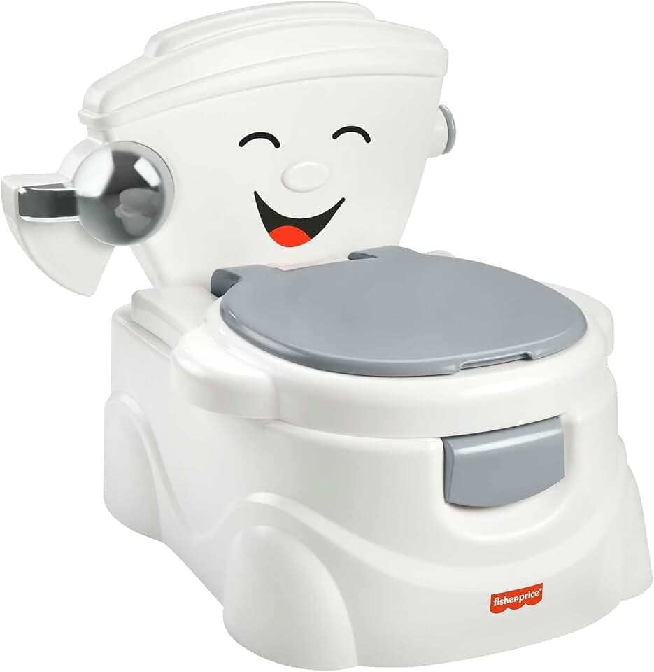 Fisher-Price Meine erste Toilette, Töpfchen für Babys, deutsche Version, interaktives Toiletten Training, mit Musik und Geräuschen, Baby Topf, ab 1 Jahr HJC38
