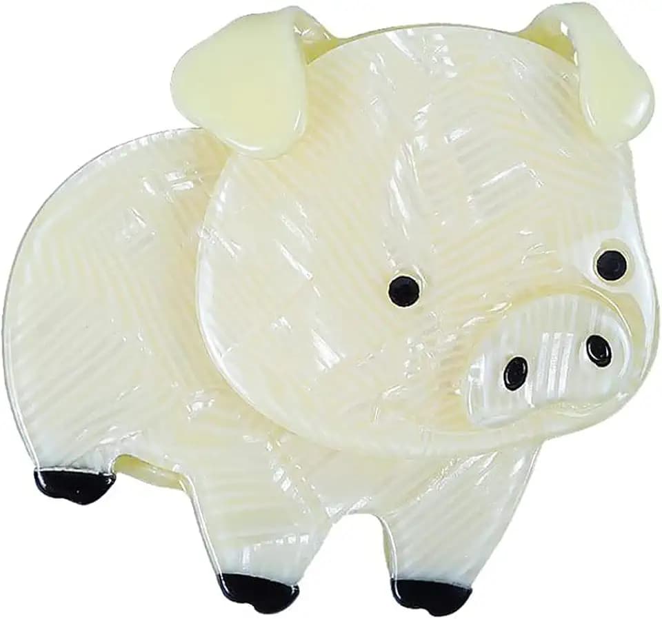 Acrylic Cute Pig Brooches Lovely Animal Resin Lapel Pin Brooch Jewelry Women Badge Accessories for Clothes Bags Hat