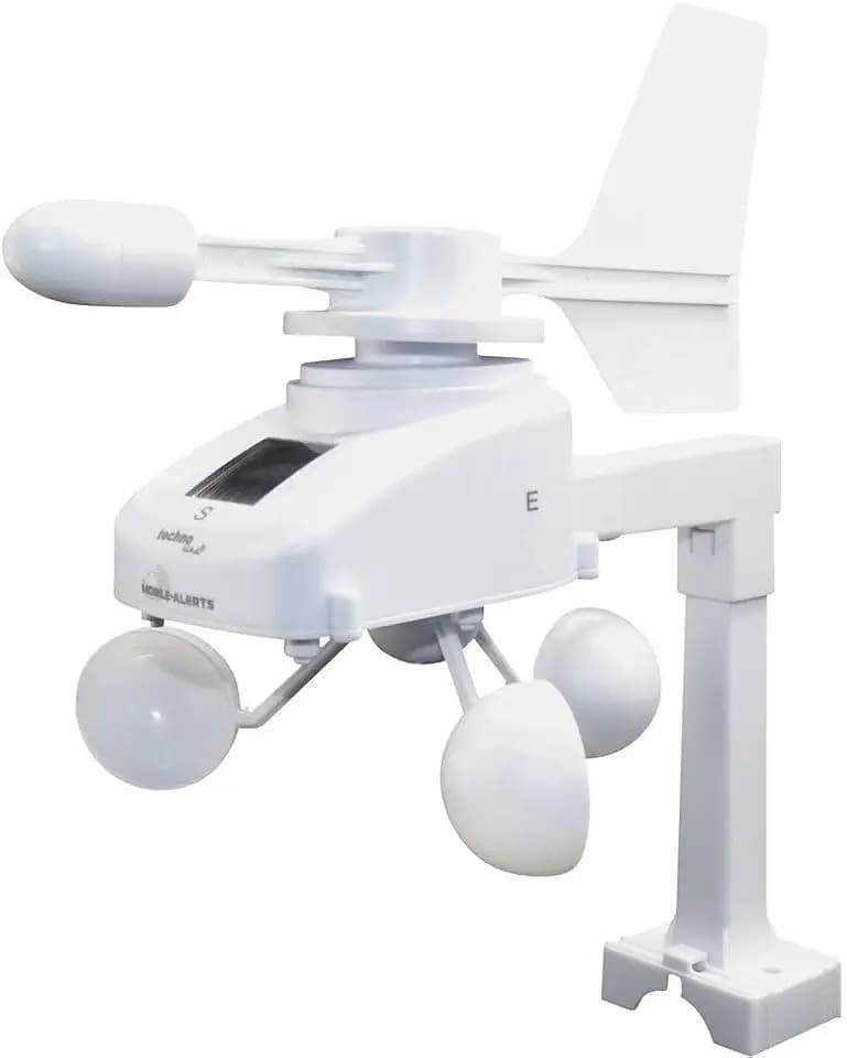 Technoline Alerts MA 10660 Windsensor, Zusatzsensor, Datenübertragung auf das Smartphone, Alarmierung via Push-Mitteilung weiß, 18,5 x 30 x 20,5 cm