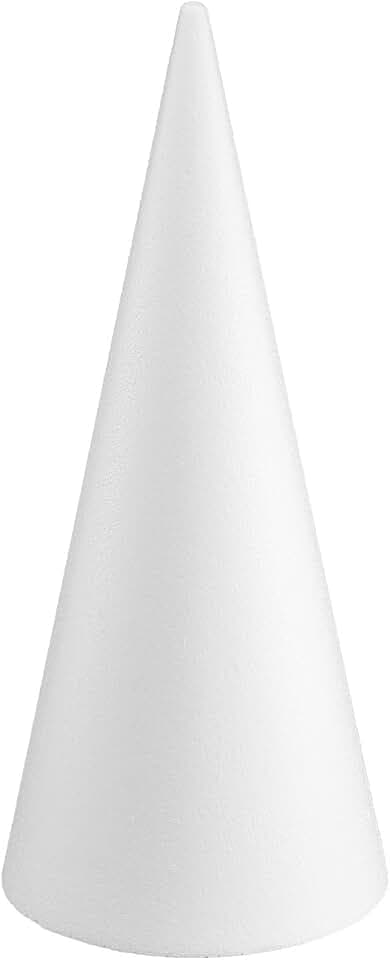 MCE-Commerce A32181 Styroporkegel Ø 18 cm Höhe 40 cm, Polystyrol, Weiß