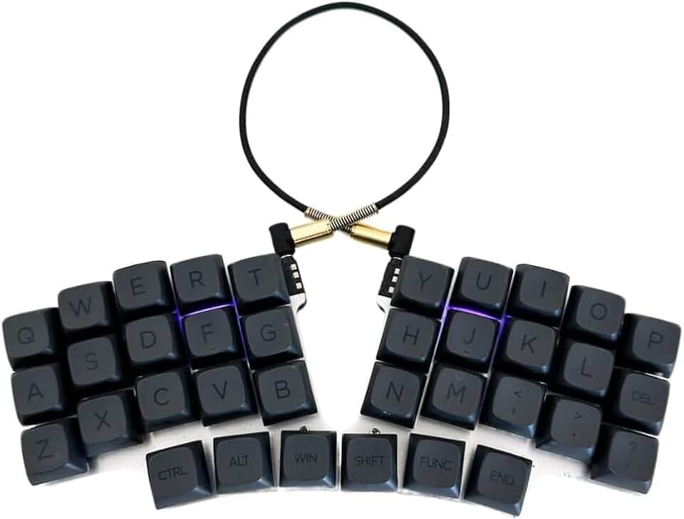 Split Ergonomic Mechanical Keyboard, Powered by QMK, Keyboard Comes Fully Assembled with MX Switch Support, 36-Key Layout, USB-C Connectivity, 28 Extra Keycaps & Switches Included