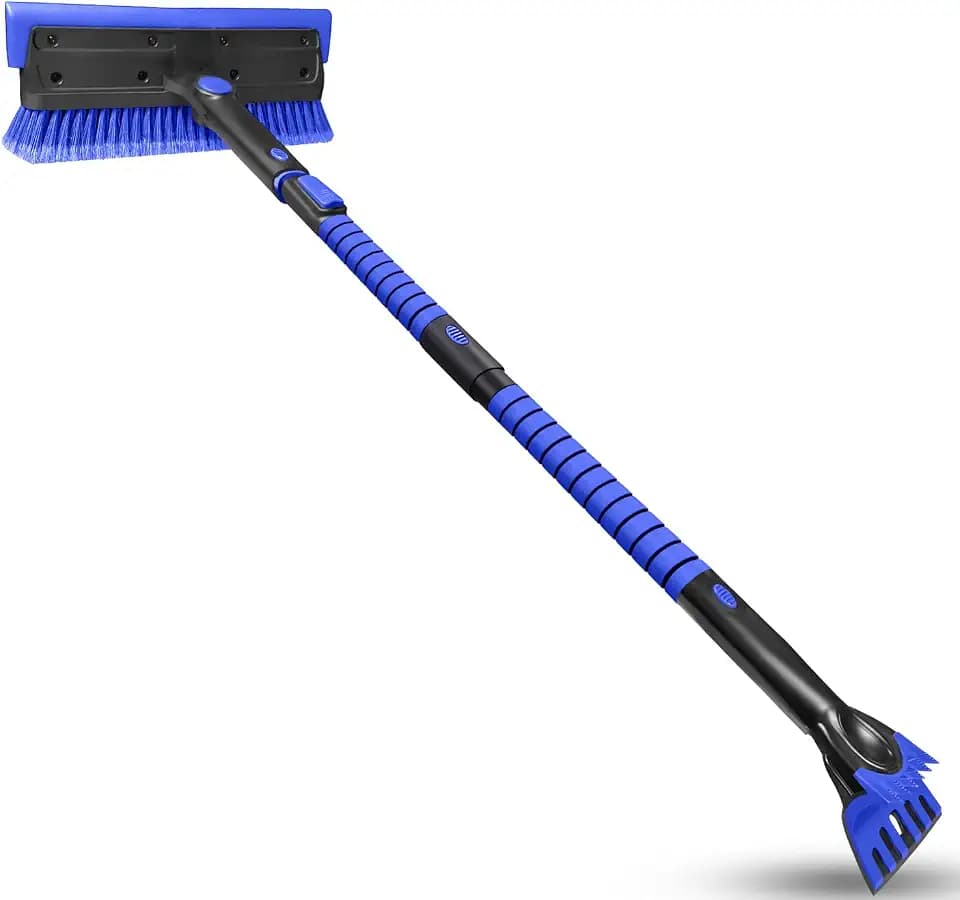 SEAAES Truck Snow Brush Scraper Long Handle Snow Broom for SUV - Blue