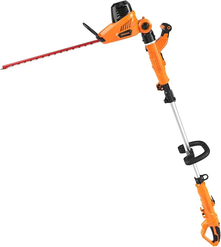 GARCARE 2 in 1 Hedge Trimmer Corded 4.8A Telescopic Pole Hedge Trimmer