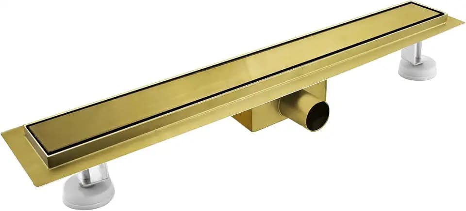 Duschrinne 60 cm, Gold Befliesbar Edelstahl Duschrinne flach