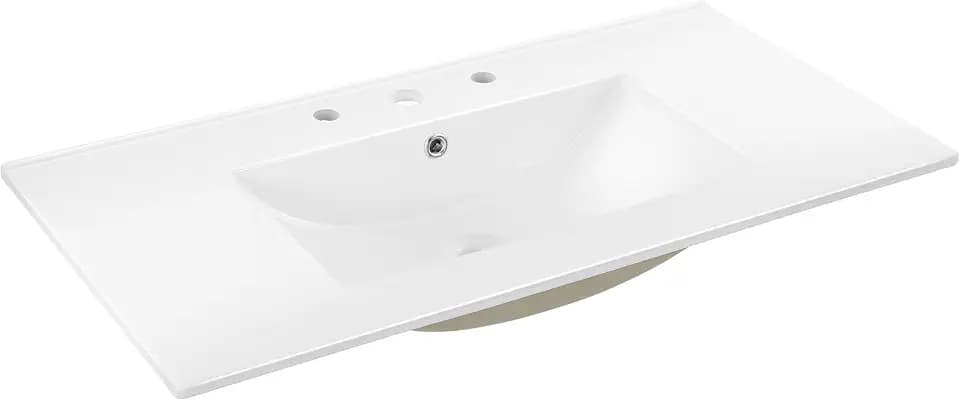 JONATHAN Y Ancillary 36" Bathroom 3-Hole Sink Top, White