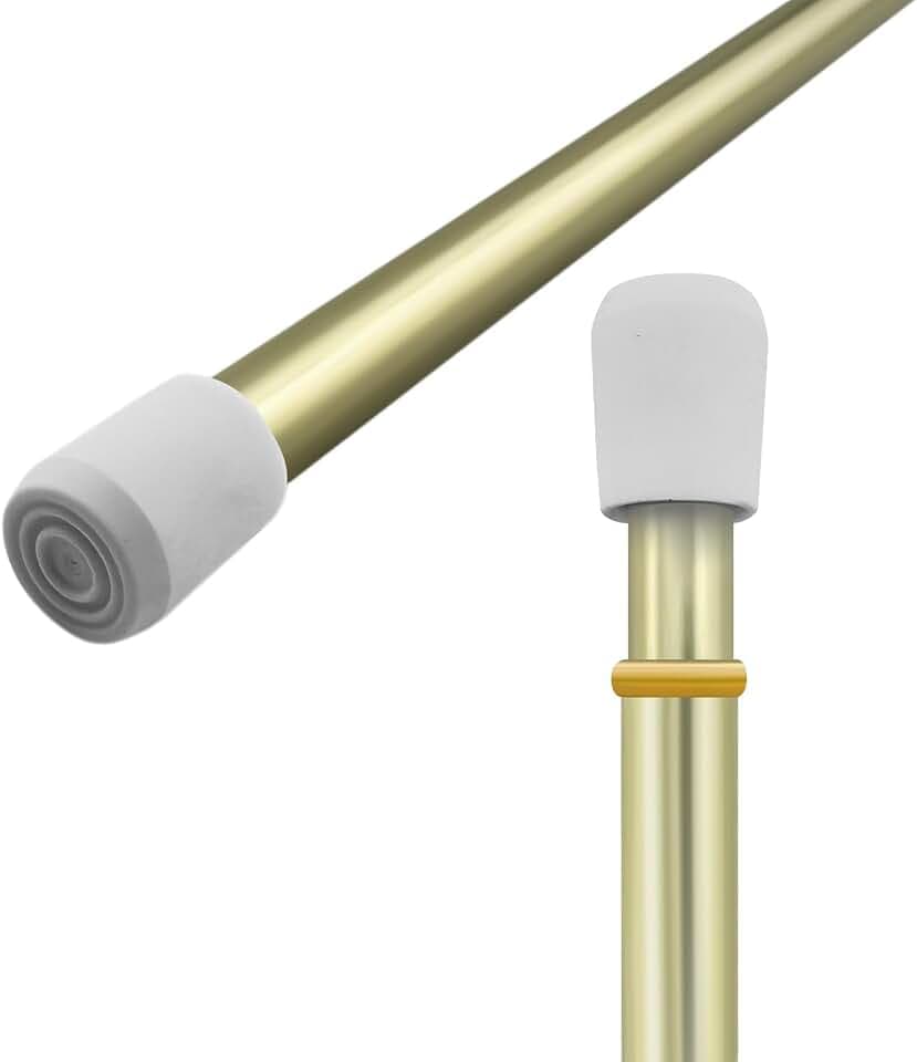 Amazing Drapery Hardware 7/16 Inch Brass Spring Tension Rods, 28-48"
