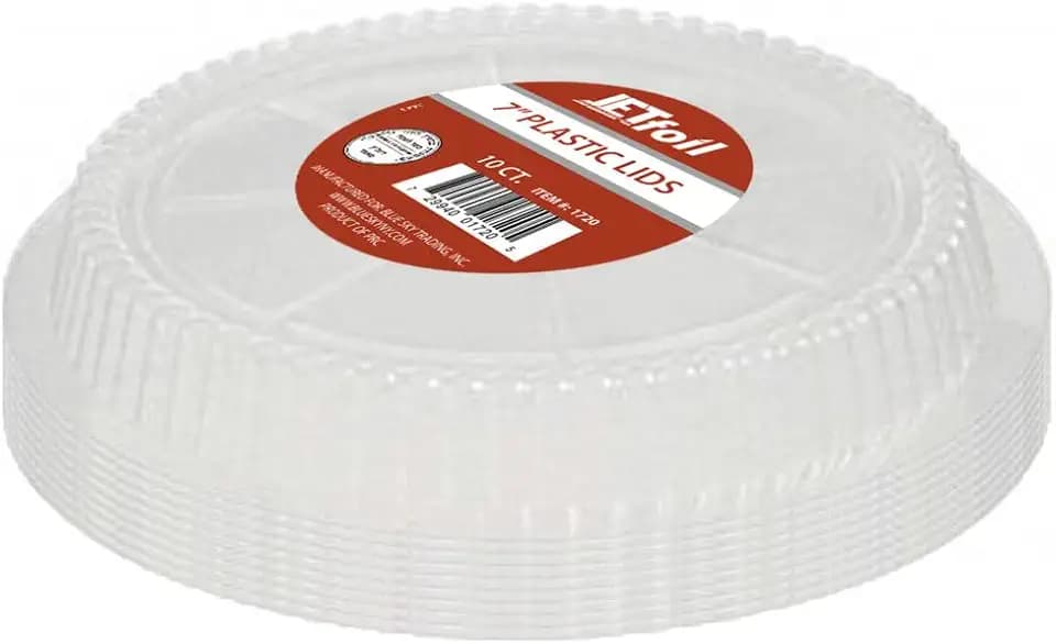Round Plastic Lids - 9" - Clear - Case of 240 - For Food Storage & Container Covering