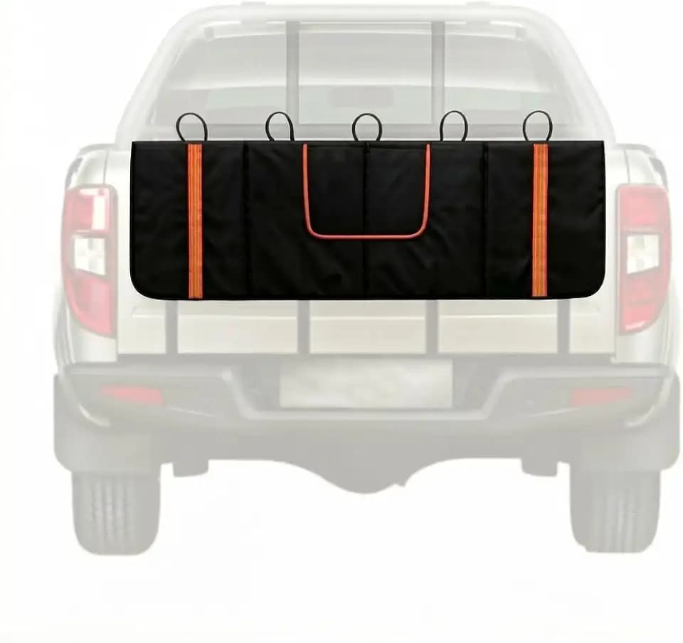 Tailgate Bike Pad for 5 Bikes, Heavy Duty Oxford Fabric Mountain Bike Pad for Mid-Size Pickup Truck, Waterproof Tailgate Protector with Frame Straps and Tool Pockets