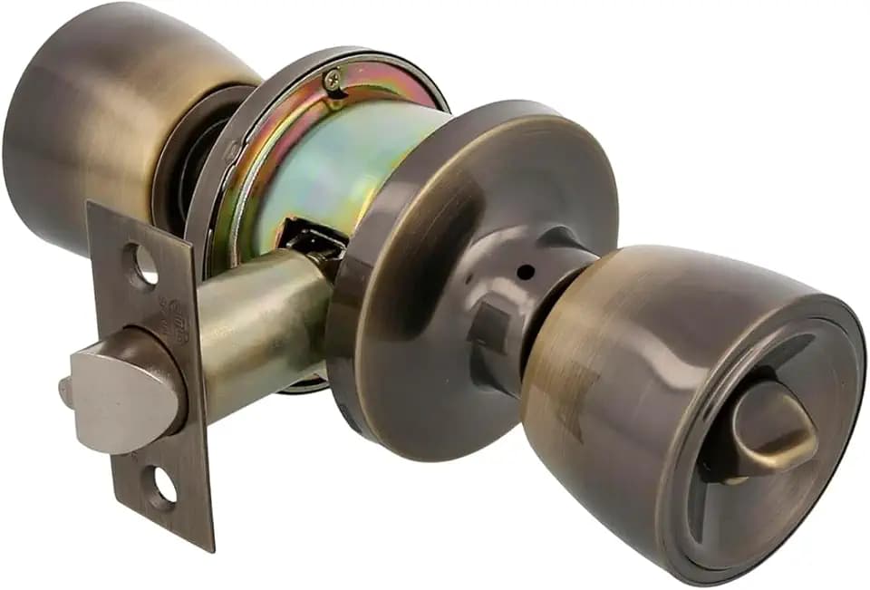Amig – Türknauf-Set – 60/70 mm Eingangsriegel – mit Innenschloss – für Holztüren mit einer Stärke von 35 bis 45 mm – mit Kartensicherung