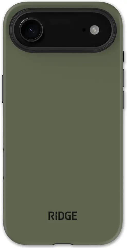 Ridge Case Compatible with iPhone 17 AIR - Compatible with MAGSAFE & Wireless Charging, Aluminum Control Buttons, Dual-Layer Construction, TPU Bumper with Drop Protection (Matte Olive)