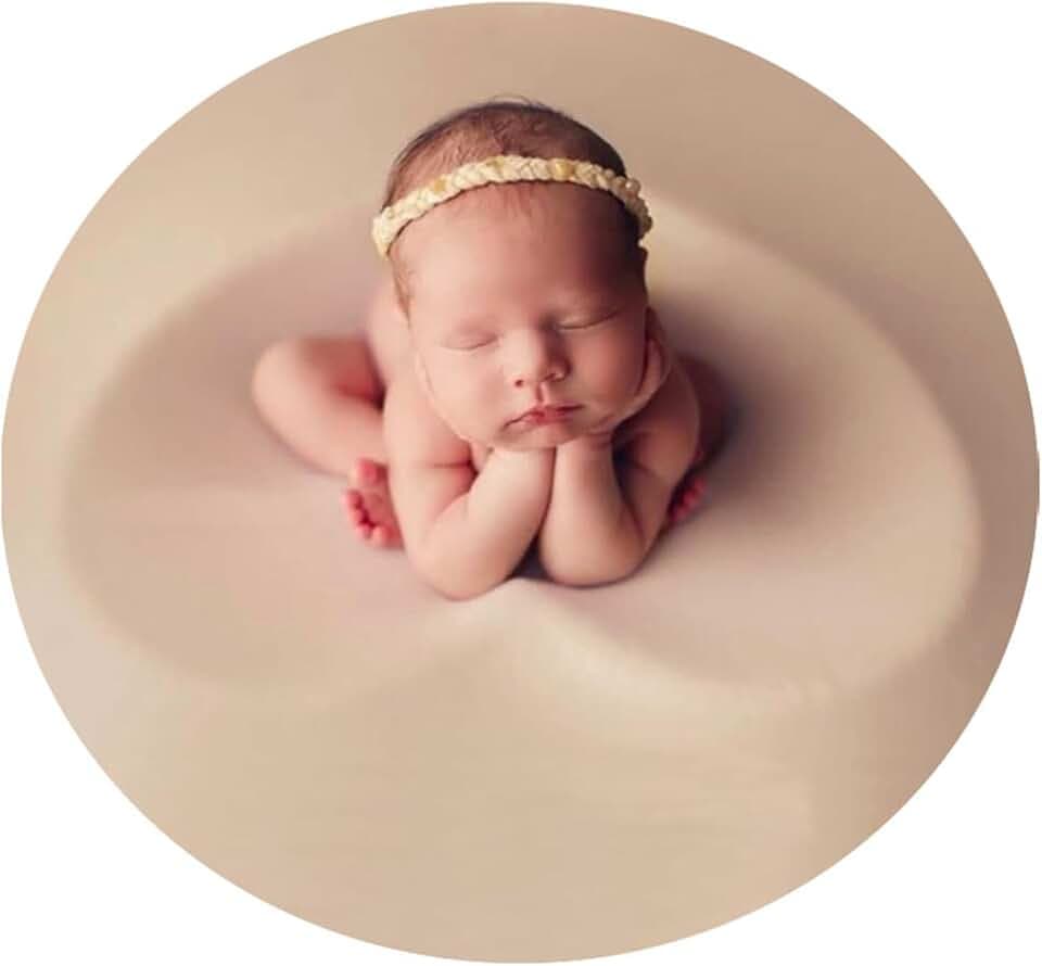 Orraphtstu Newborn Photography Posing Fabric Baby Beanbag Backdrop Props Stretch Blanket for Professional Studio Photoshoot (Beige)
