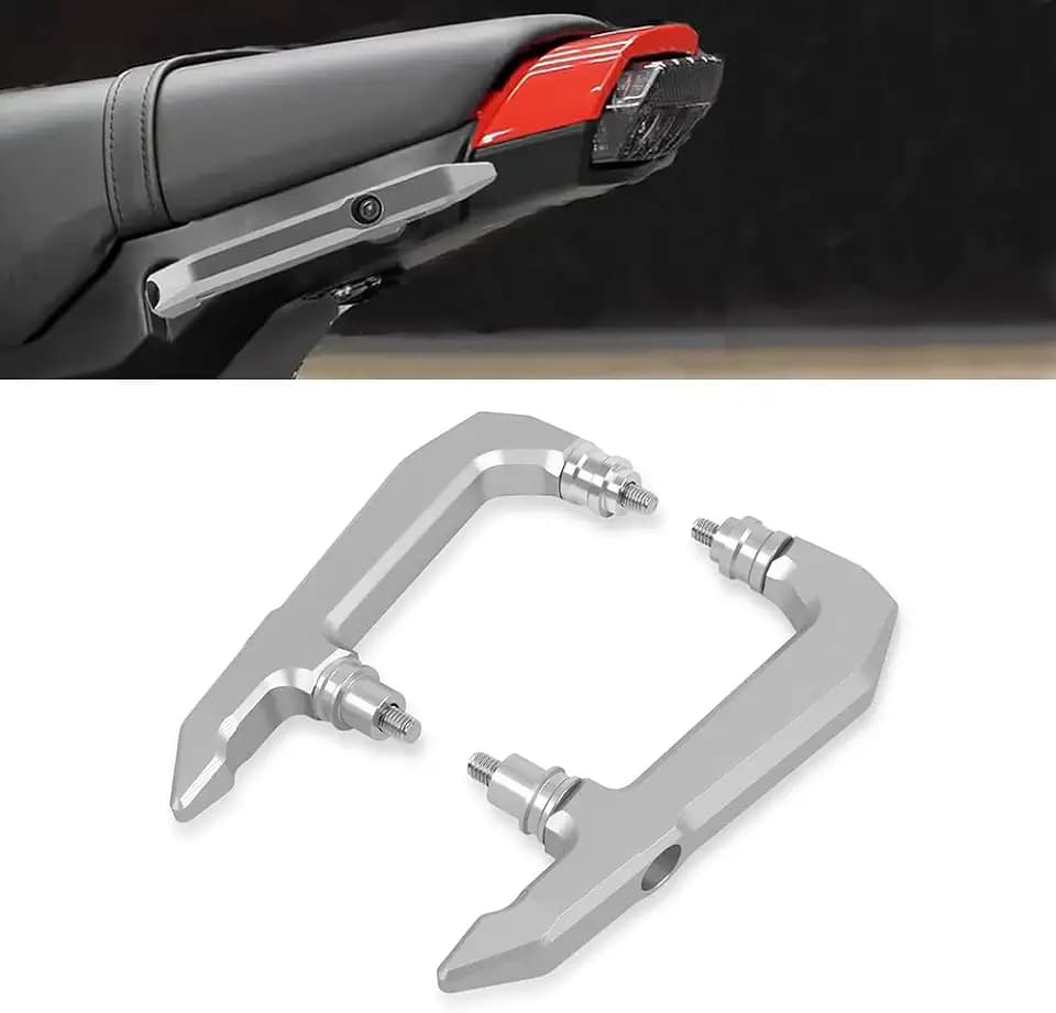 GROM Passenger Grab Bars Rear Seat Pillion Grab Handles Hand Grip Rails Replacement for Honda Grom 125 MSX125 2022 2023 2024 2025 2026(Silver)
