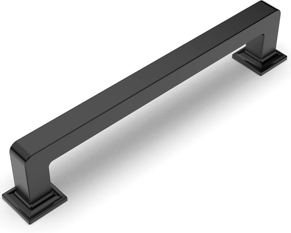 Amerdeco 6 Stück Übergewicht Möbelgriffe Schwarz küchengriffe 128mm Lochabstand Zinklegierung Schrankgriffe griffe für küchenschränkeTürgriffe Schubladengriffe UK0019…