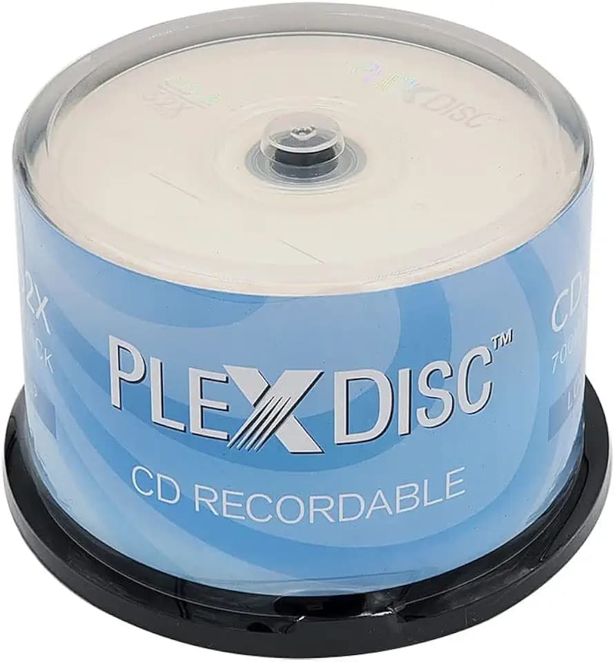 CD-R 52X 700MB 80 Min Logo Top Blank CDs 50-Pack Spindle Cake Box