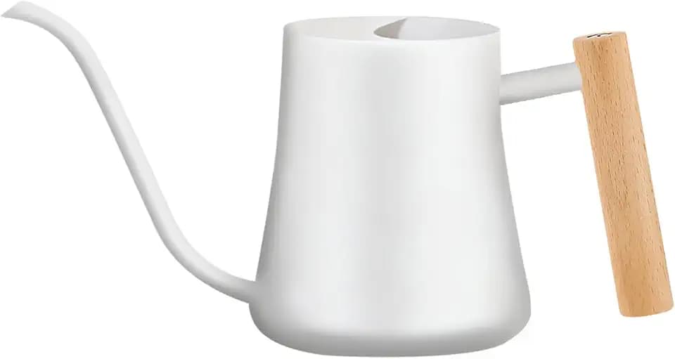 1L Metall Gießkanne, 1000ml 35oz Edelstahl Indoor Gartengießkanne, Weiß