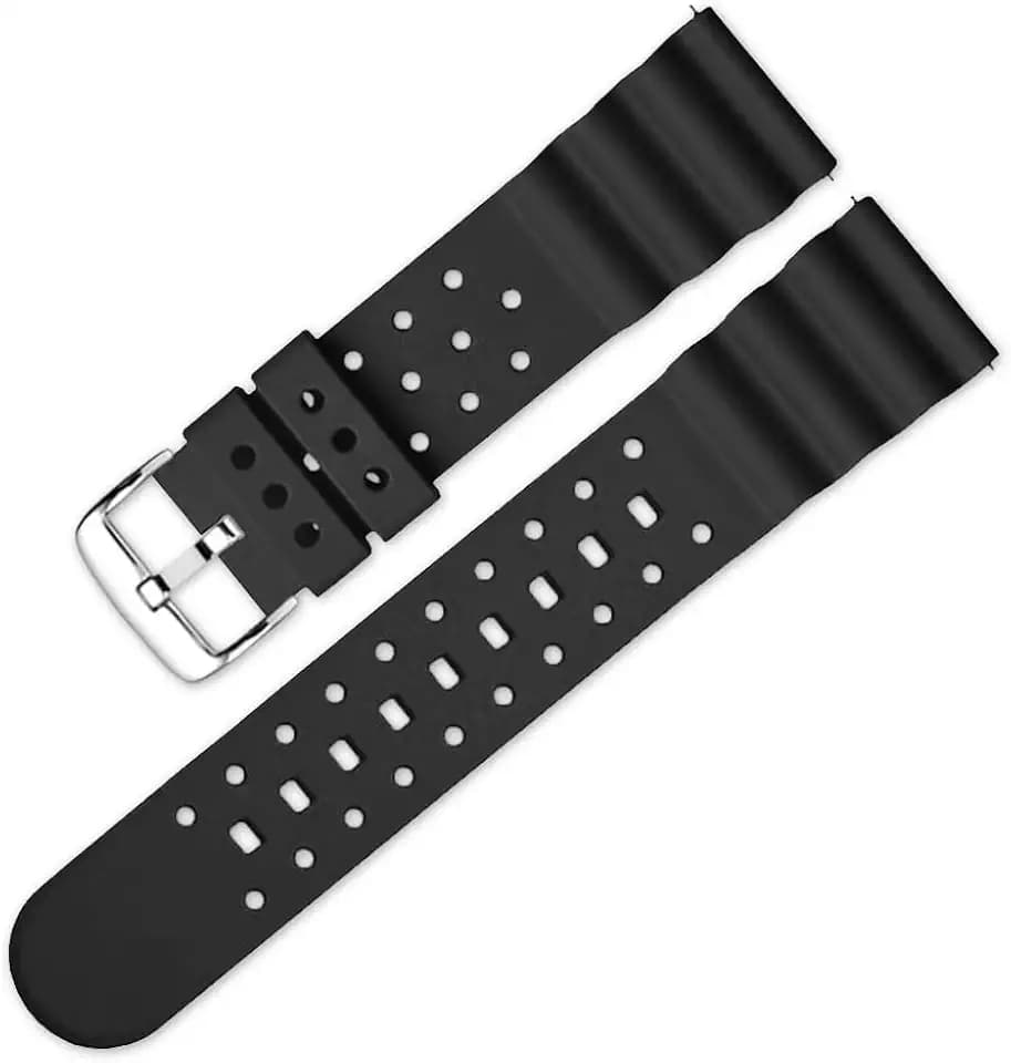 Silicone Curved Line Watch Bands 20mm 22mm Quick Release Replacement Rubber Sport Watch Straps for Diving Watches