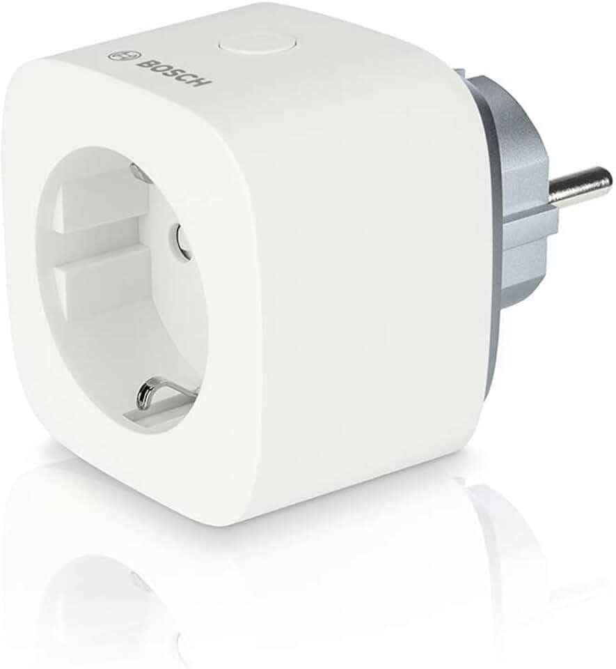Bosch Smart Home Zwischenstecker kompakt, smarte Steckdose mit App-Funktion, Funksignal-Verstärkung, kompatibel mit Alexa, Google Home und HomeKit