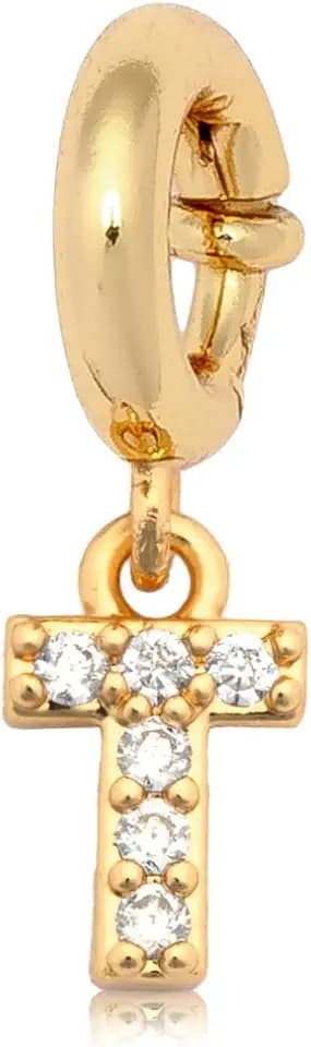 Little Words Project Initial Charm, T, Customizable Charm for Bracelets, Necklaces, Keychains & More