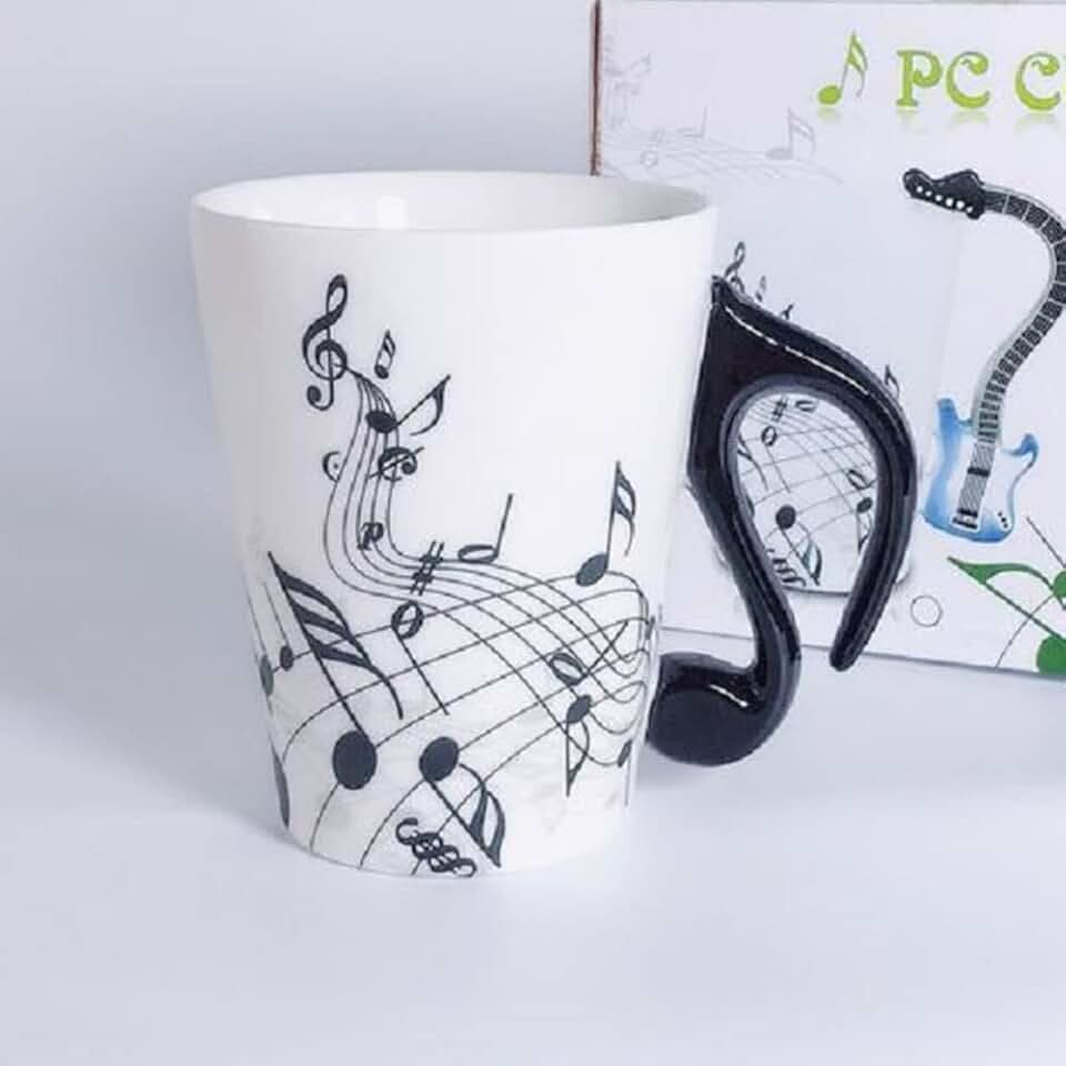 Lustige Keramik Kaffeetasse Musik Kaffeebecher Bass Förmigen Griffe