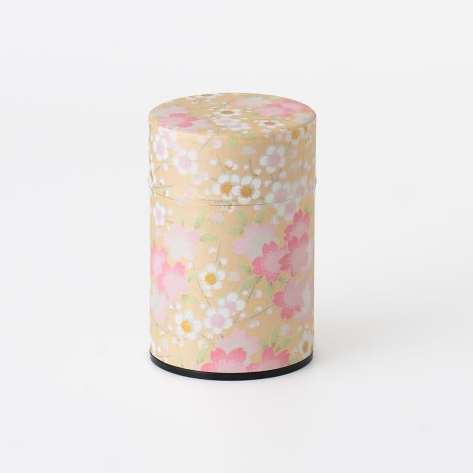 Japanese Tea KIMIKURA Japanese Tea Container made in Japan [Sakura] 70-100g Tea Capacity Airtight Tin -from Japan
