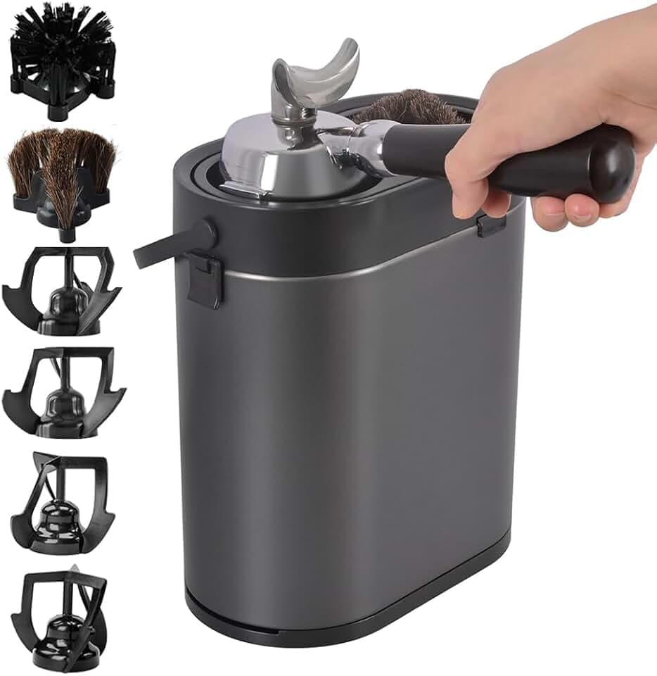 CAFEMASY Automatic Portafilter Cleaner Machine Electric Espresso Coffee Knock Box for Cleaning Espresso Coffee Puck Espresso Accessories Tools for Home or Commercial Coffee Bar