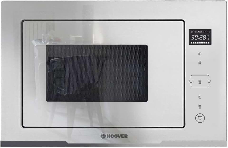Hoover H-MICROWAVE 500 - HMGV28GDFW Mikrowelle mit Grill, 28 l, 1450 W, 6 Programme, 5 Leistungsstufen, Timer 95 min, Quick Start, elektronische Öffnung, Weiß