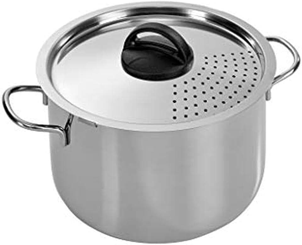 Barazzoni Spaghettitopf zum einfachen Abgießen, aus Edelstahl, 22 cm, 6 Liter