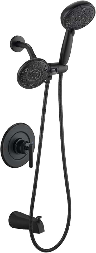 Replacement for Moen Shower Faucet Trim Kit, High Pressure Dual Shower Combo, Shower Handle& Tub Spout, (Valve& Catridge Not Inclued), Matte Black