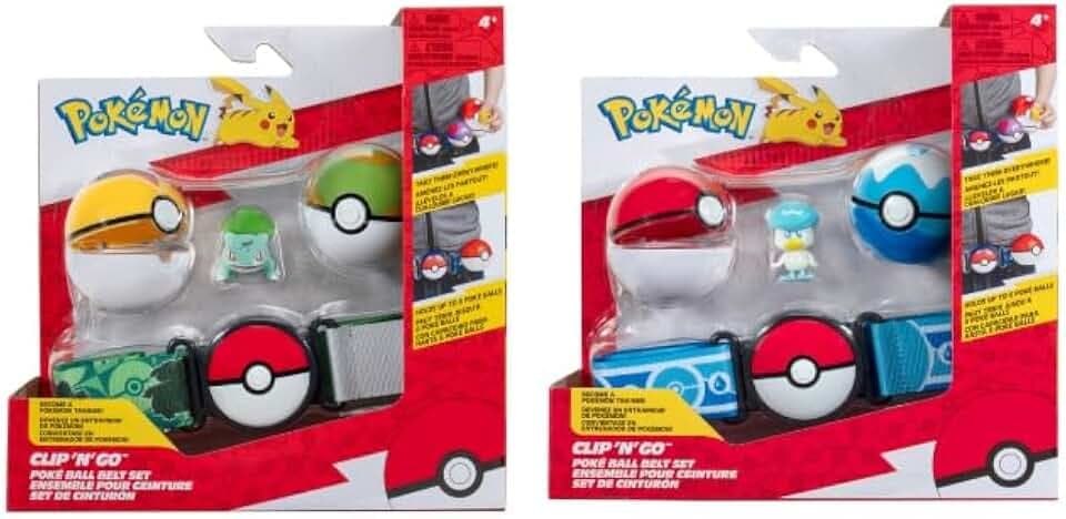 Pokemon Pokémon Clip´N´Go Gürtel Set - Quaxly & Bulbasaur - Offizielles Playset for Children 4+