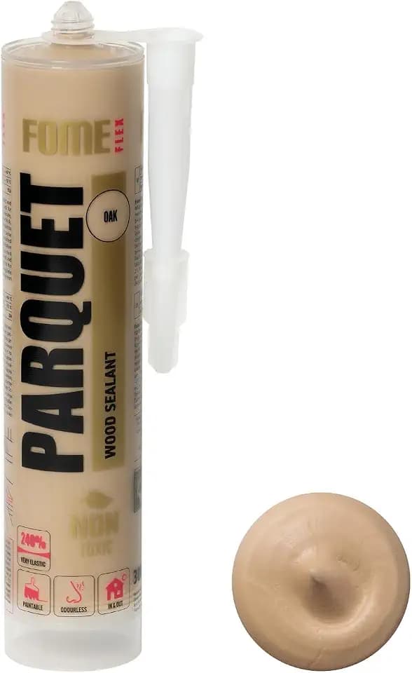 Parkett-Fugenfüller Eiche für Holzböden, Parkett & Laminat – Elastischer Acryl-Dichtstoff für dauerhafte Fugen & überstreichbar zum Füllen von Rissen, Spalten und Fußböden im Innenbereich