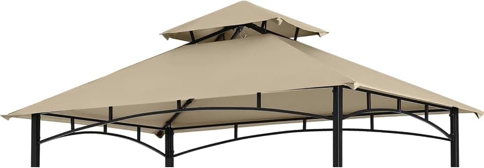 COOSHADE 8x5 Grill Gazebo Replacement Canopy Roof for Model L-GG001PST-F, Beige