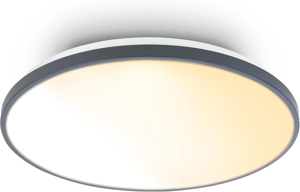 BRILONER - LED Deckenlampe mit Fernbedienung, dimmbar, CCT warmweiß bis neutralweiß, LED Lampe, Deckenleuchte, Wohnzimmerlampe, Deckenlampe Schlafzimmer, Küchenlampe, 48x6,5 cm, Nickel-matt
