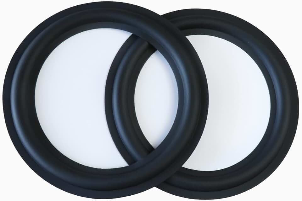 2pcs 6 inch / 156mm Rubber Speaker Foam Edge Surround Rings Replacement Parts for Speaker Repair or DIY (Black)