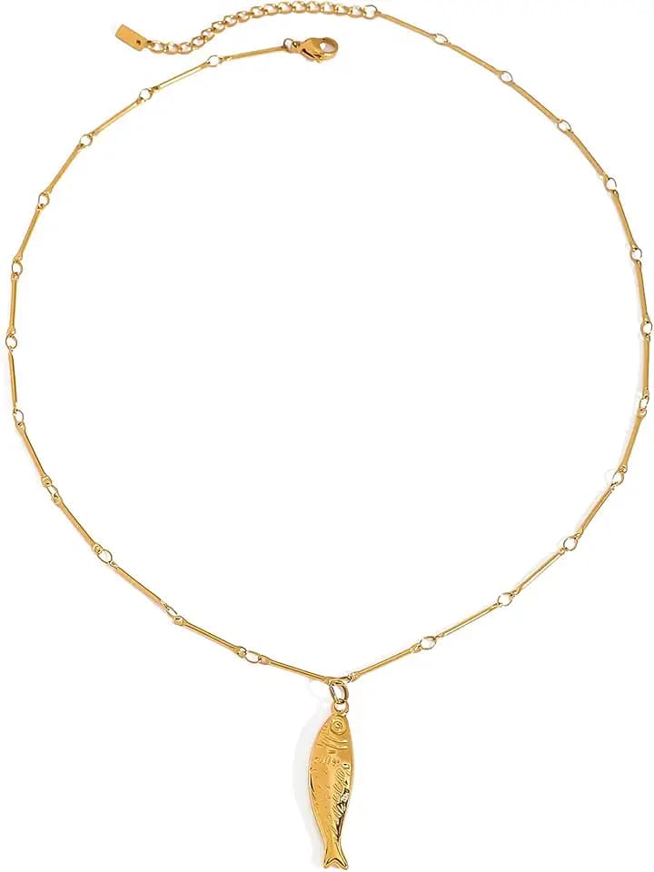 Gold and Silver Fish Necklaces for Women, Beach Jewelry