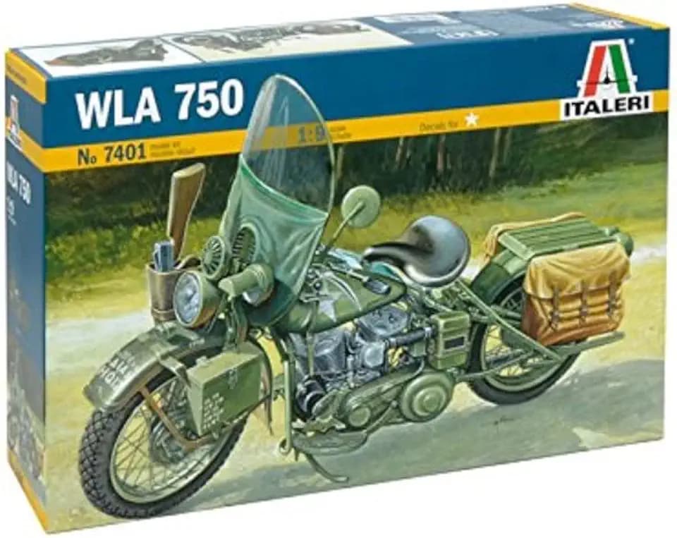 Italeri 510007401-1:9 WLA 750 US Military Motorcycles, Motorrad