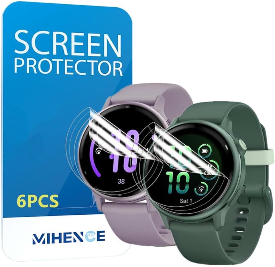 Compatible for Garmin vívoactive 6 / vívoactive 5 Screen Protector, TPU HD Full Coverage Invisible Protective Film (6PCS)