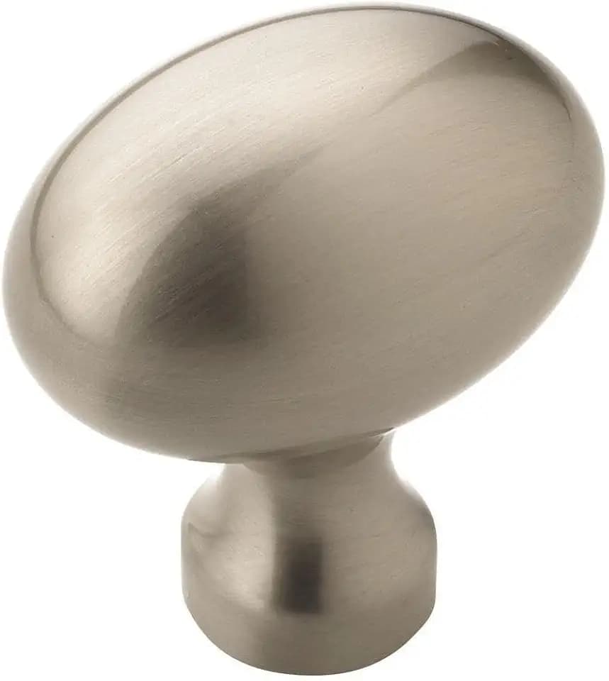 Amerock 10 Pack 1-3/8" Oval Vaile Satin Nickel Cabinet Knob