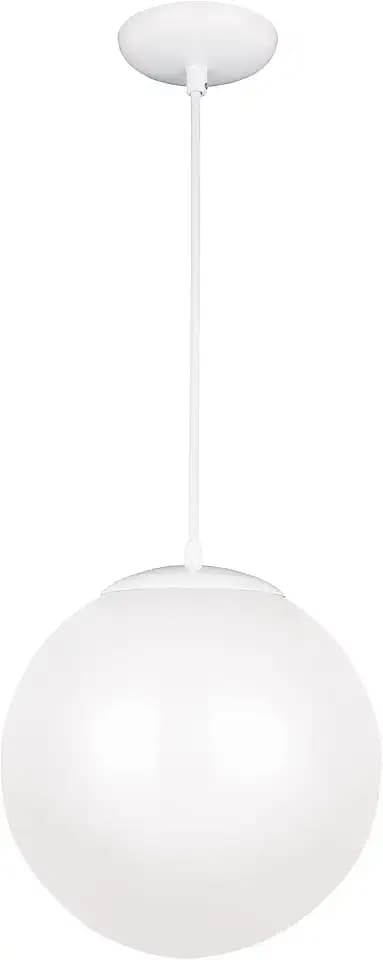 Generation Lighting Leo Hanging Globe XL 1-Light Pendant in White