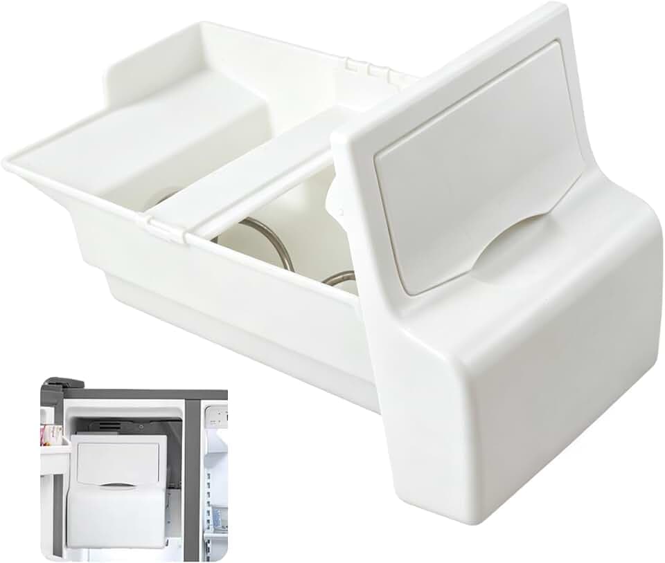 241860803 Ice Bucket Assembly Compatible with Frigidaire FFSS2615TS0 FFHS2611PFEA FFHS2611LBRA FFHS2611LWMA Ice Maker Tray, Replaces AP4300918 1376941 218842802 Ice Container Assembly