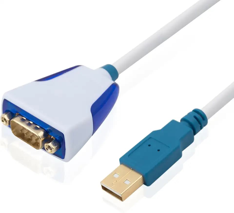 Elecbee USB to DB9 Male RS232 Cable Us232R 1M Converter Cable with Chip FT232RQ Supports All Computer Systems, Up to 1M Transmission Rate, No Need Drivers