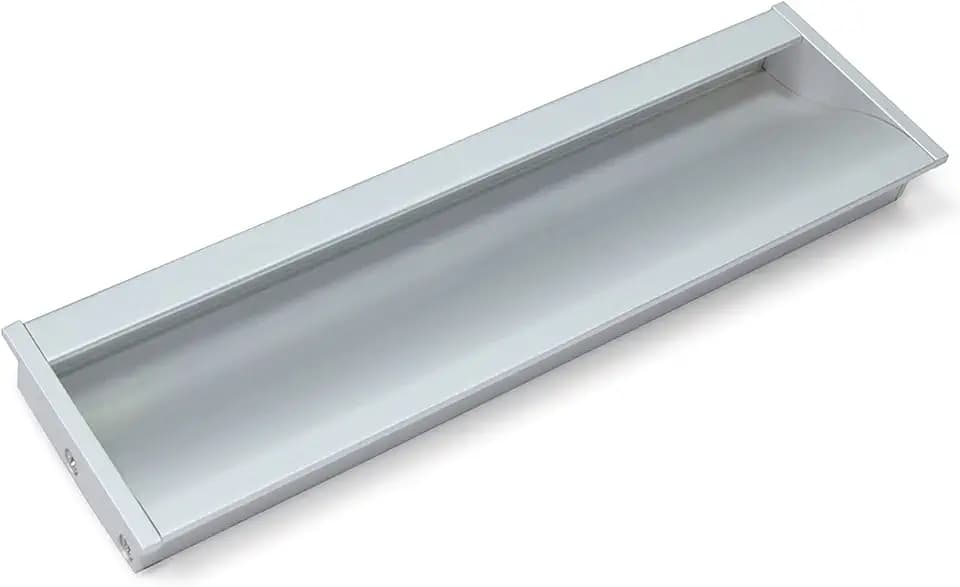 Emuca - Möbelgriff, Achsabstand 160 mm, L 190 mm, Aluminium, Matt eloxiert, 5 St.
