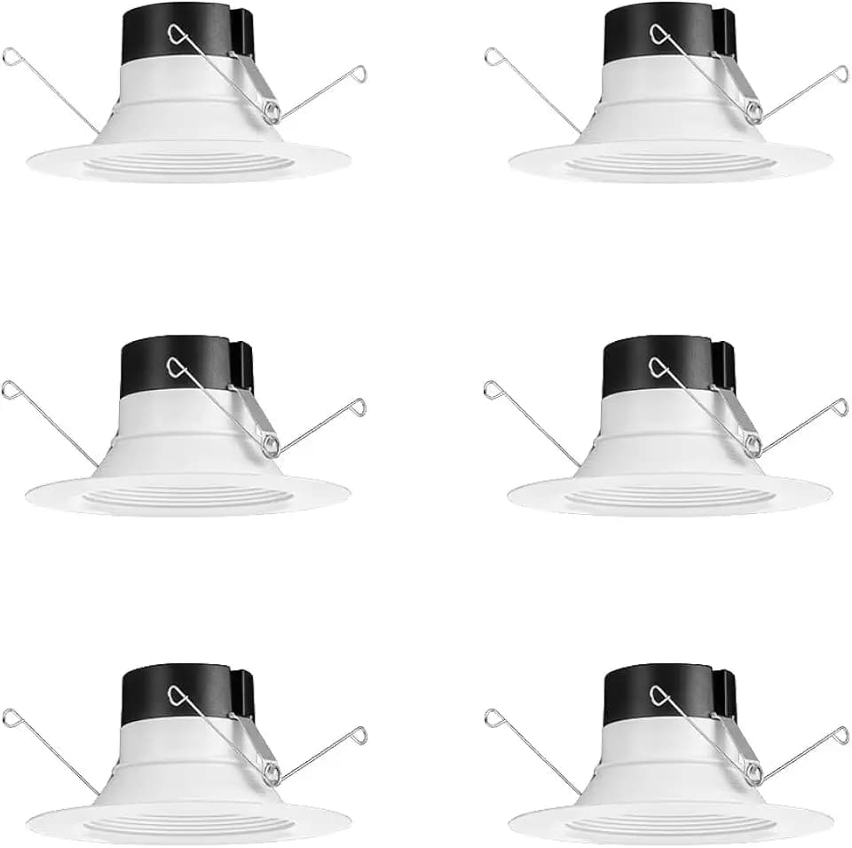 Juno E Series 5"/6" Baffle Trim LED Recessed Light, 5-in-1 Selectable, 6pk