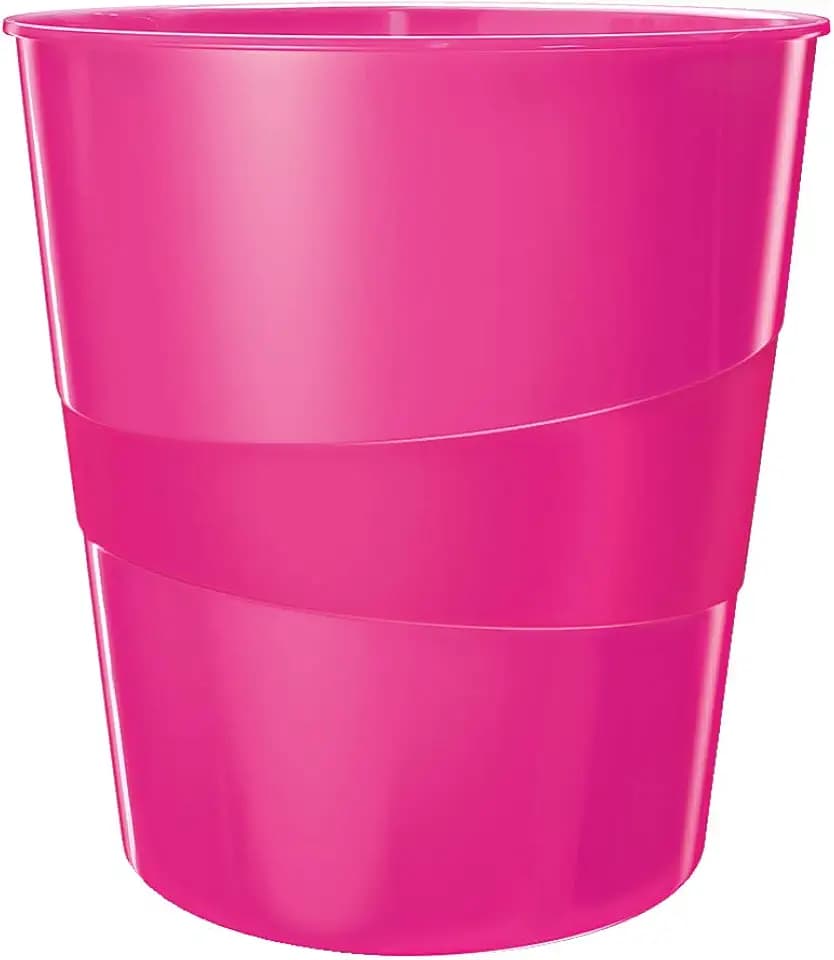 Leitz Papierkorb, 6er Pack, 15 Liter, Kunststoff, Pink, WOW, 52781023