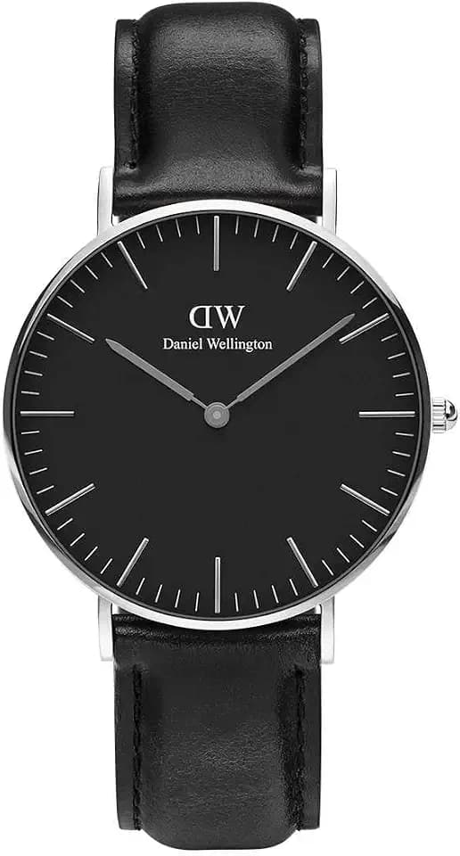 Daniel Wellington Classic Sheffield, Schwarz/Silber Uhr, 36mm, Leder, für Damen und Herren