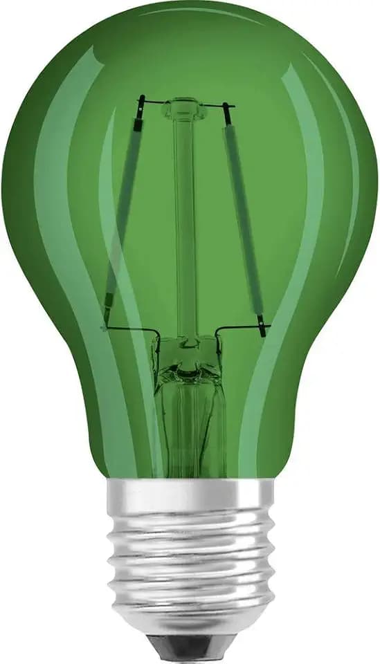 OSRAM Lamps LED Star Classic A Décor Green Lampe, in Kolbenform mit E27-Sockel, Dekoratives grünes Licht und Design, Ersetzt 1.6 Wat, 1er-Pack, 4058075816015